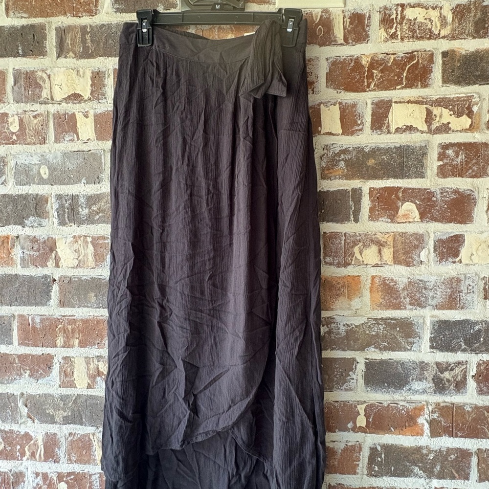 SO Black Asymmetrical Wrap Maxi Skirt Resort